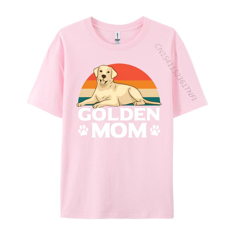 Golden Mom Labrador Retriever Vintage Tshirt Black Tops Shirts New Design Cool Cotton Male Top Tshirts Cosie