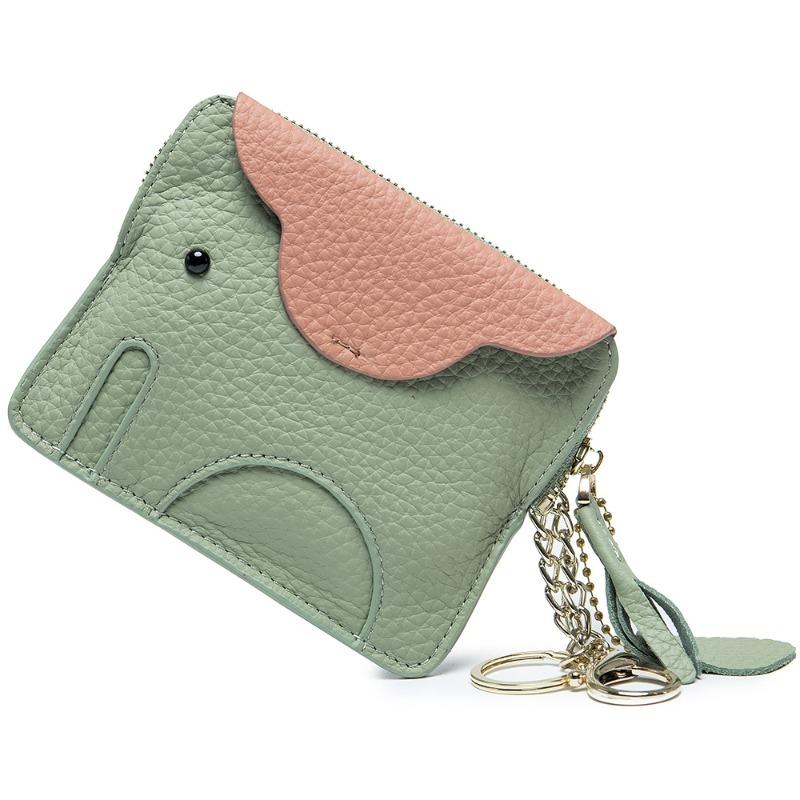 Mini baby elephant change bag, ultra-thin first layer cowhide, coin keychain storage bag, genuine leather change bag, cute girl