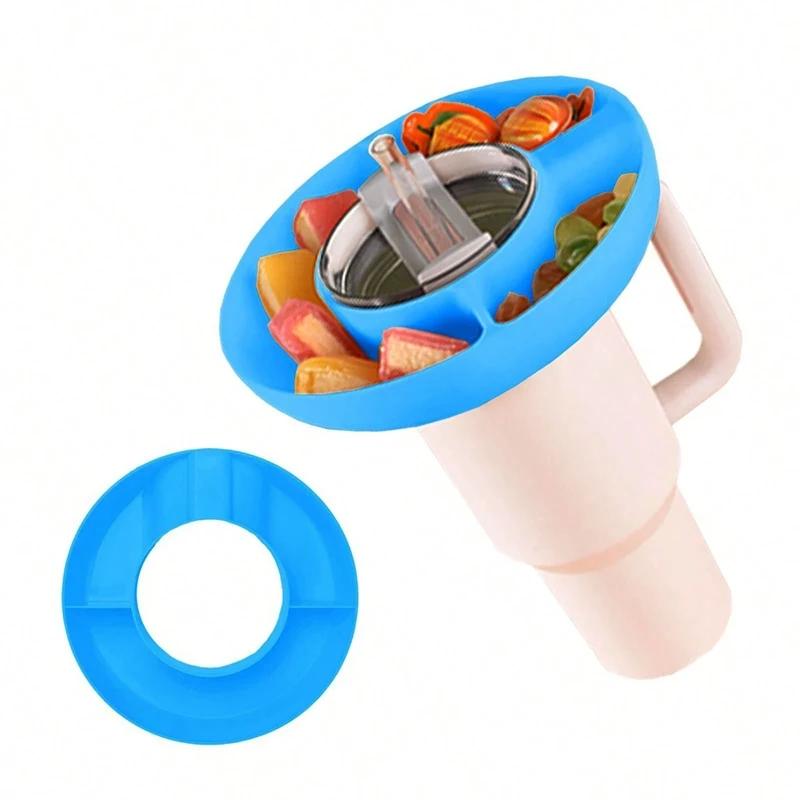 

1 шт., миска для закусок, многоразовые тарелки для стакана Stanley объемом 40 унций, совместимые аксессуары, разделитель для подноса, контейнер для еды, держатель для улицы синий