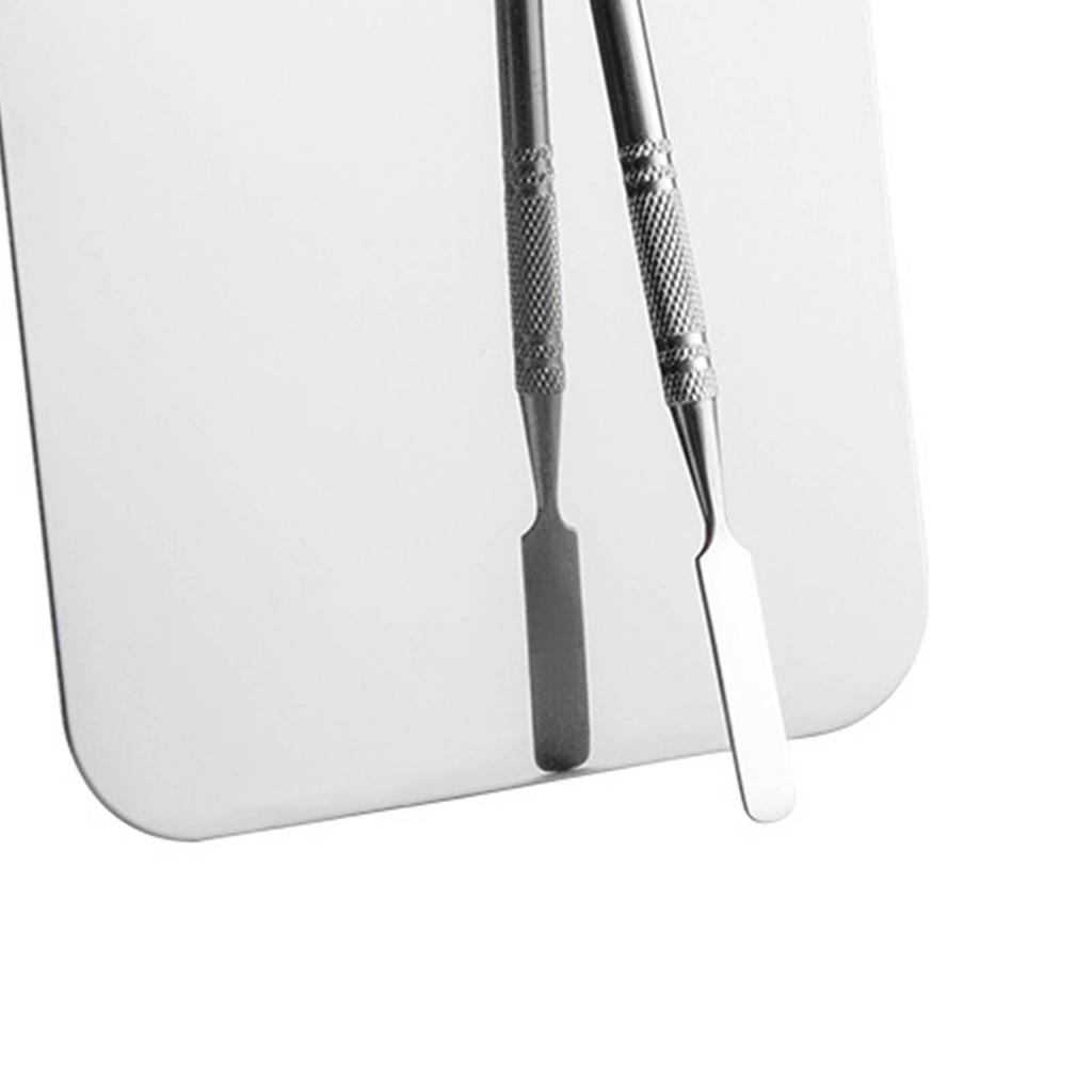 Stainless Steel Makeup Mixing Palette Nail Art Cosmetic Mixing Palette with Spatula for Makeup Artist