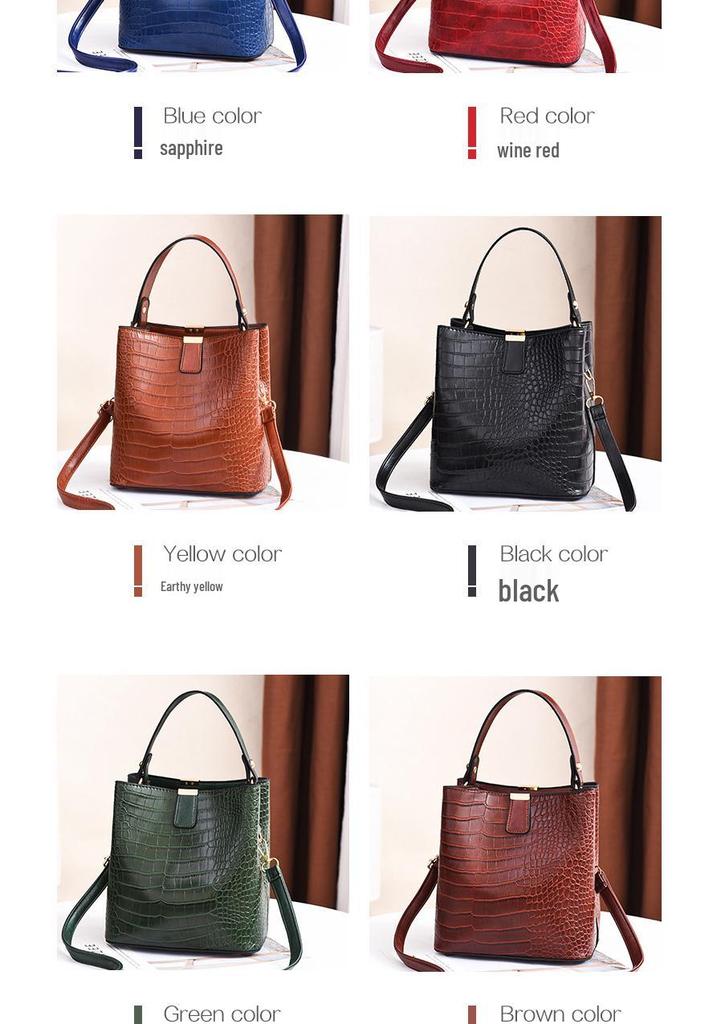 Women's 2025 Large Capacity Stone Pattern Bucket Bag – Stylish Handbag, Shoulder, and Crossbody Bag