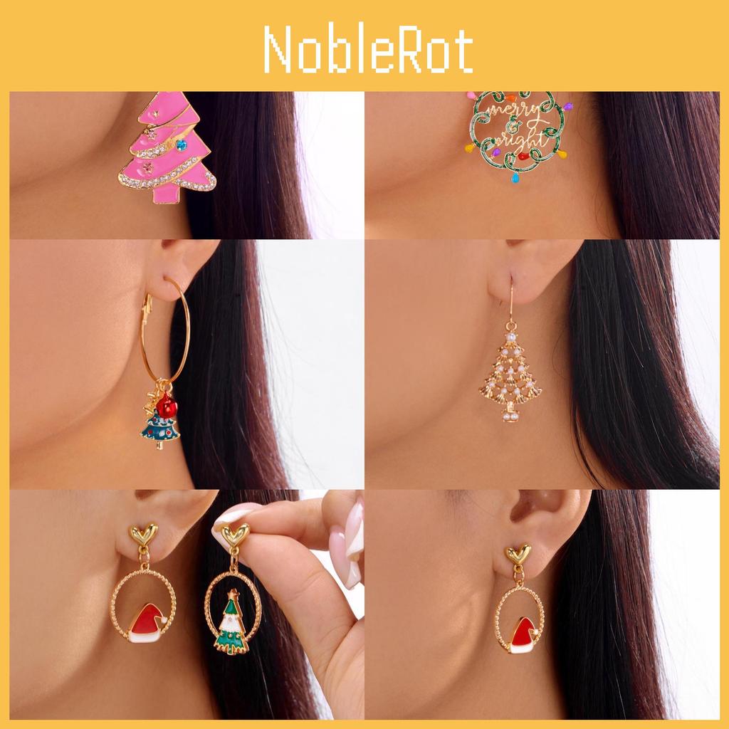 Christmas Bell Earrings With Glittering Alloy For Women And Men Holiday Party Jewelry