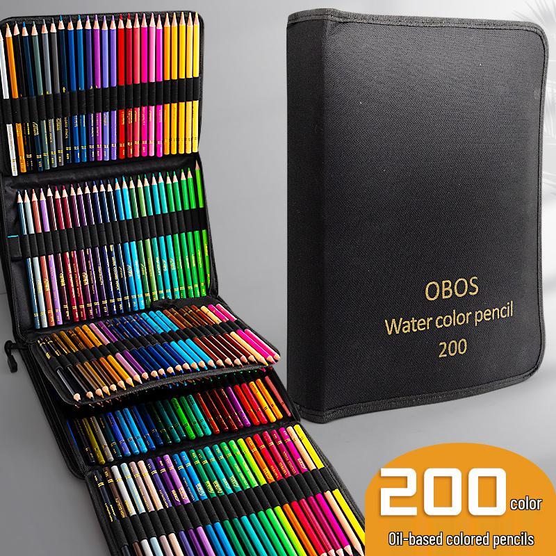 200 OBOS Professional Water-Soluble Oil-Based Colored Pencils for Painting, Sketching, Drawing, and Hand-Painting