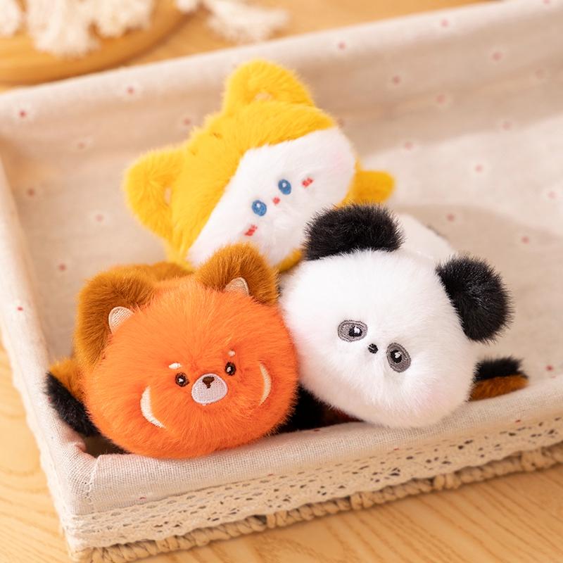 Cute Double-Sided Flip Animal Toys Panda Raccoon Dinosaur Transform Plush Doll 2-in-1 Flip Change Transform Soft Children Gifts