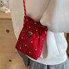 Fashion Lightweight Crossbody Bag Flower Printed Solid Color Message Bag Korean Version Shoulder Bag Women