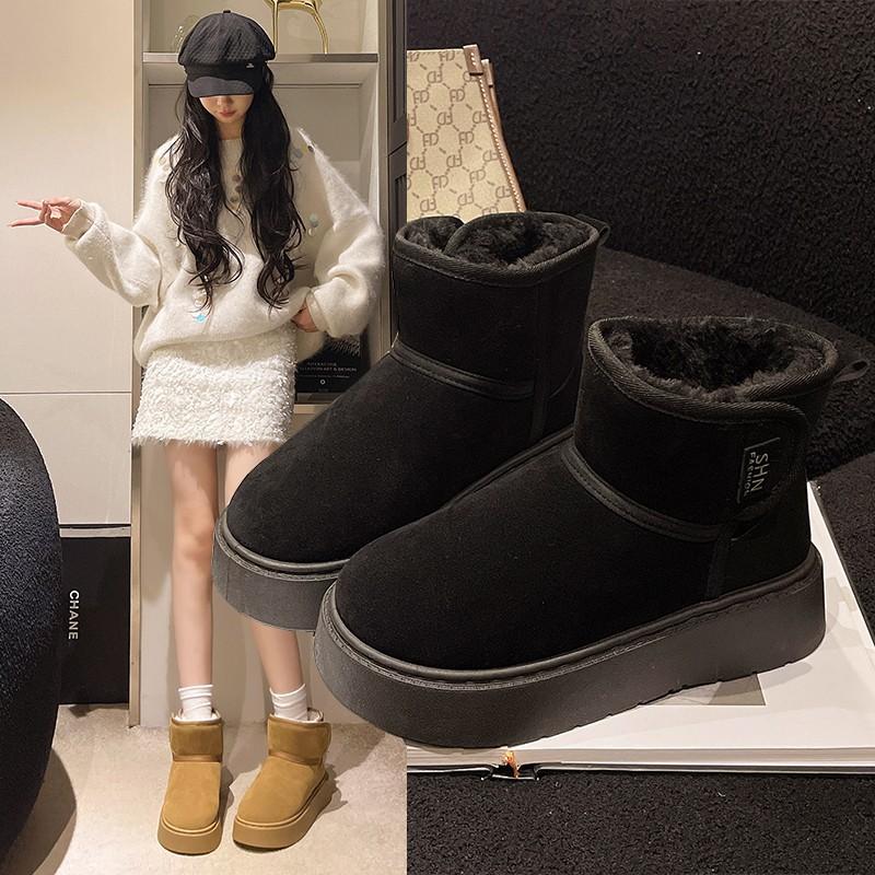 Niche Cream Cute Platform Snow Boots Women's Winter 2025 New Fleece Thickened Sleeve Northeast Warm Cotton Shoes