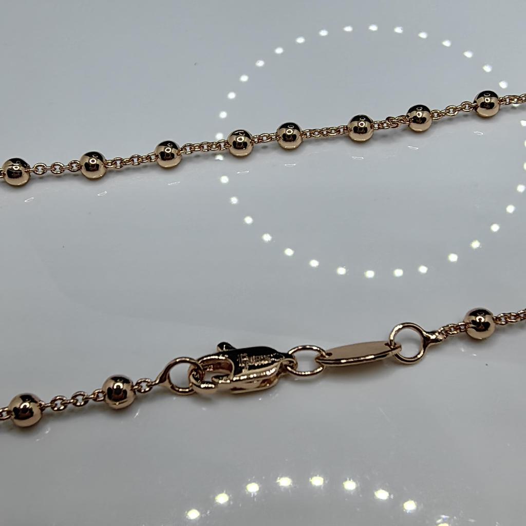 Exquisite Rose Gold Color Bracelet Necklace for Women Men Round Bead Chain Girl