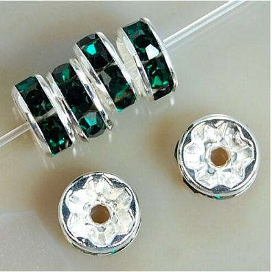 100 sztuk 4/6/8/10mm Metalowe Koraliki Kryształowe Cyrkonie Rondelle Koraliki Dystansowe Do Tworzenia Biżuterii Bransoletka Naszyjnik Akcesoria DIY