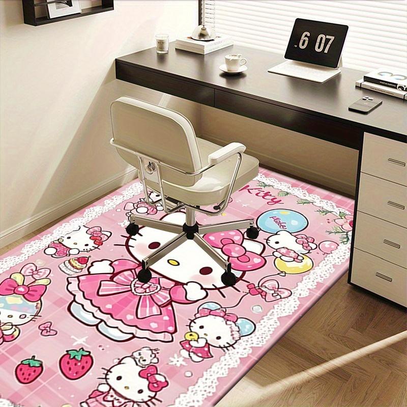 Office Rug Hello Kitty, Cute Anti-Slip Rug, Machine Washable for Living Room, Bedroom, Office, Multiple Sizes, Bedroom Mat, Decorative Mat, Durable Ma