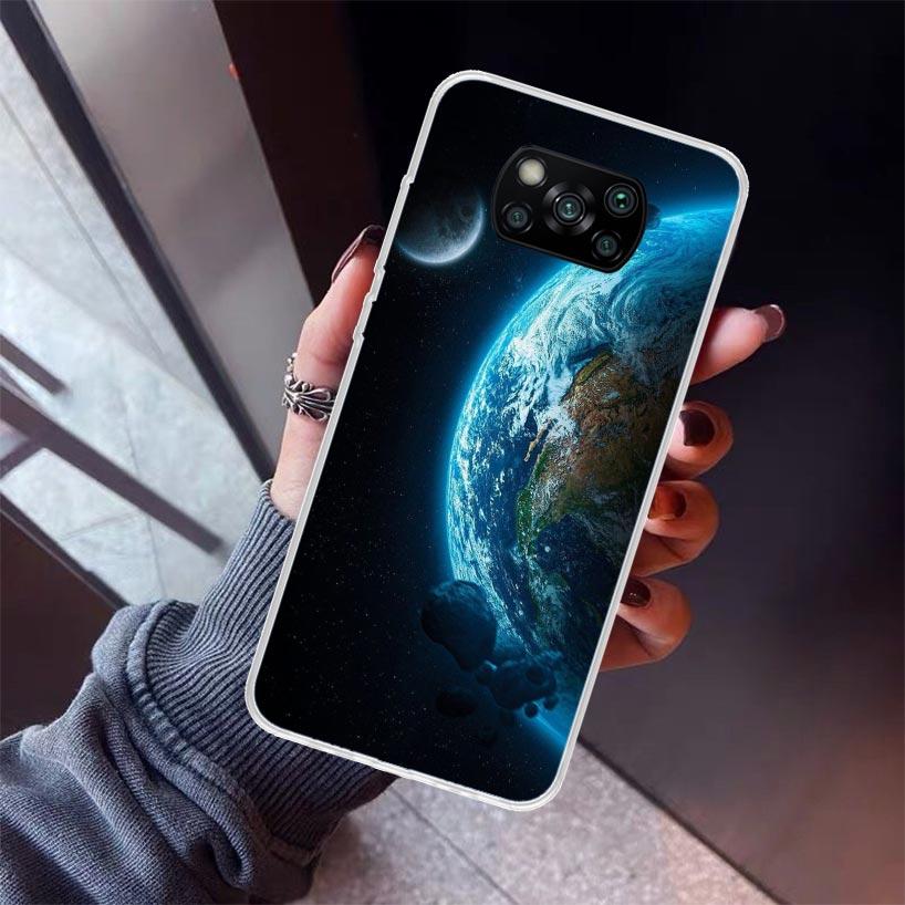 Earth Stars Space Phone Case For Xiaomi Poco X7 X6 X5 Pro F7 Ultra Redmi 15C 15 13 13C 12 12C 10 10A 10C 9 9A 9C 9T Shell Poco X