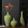 Artistic Peony Ceramic Vase - Chinese Ins Style, Light Luxury, Vintage Retro Ornament for Living Room