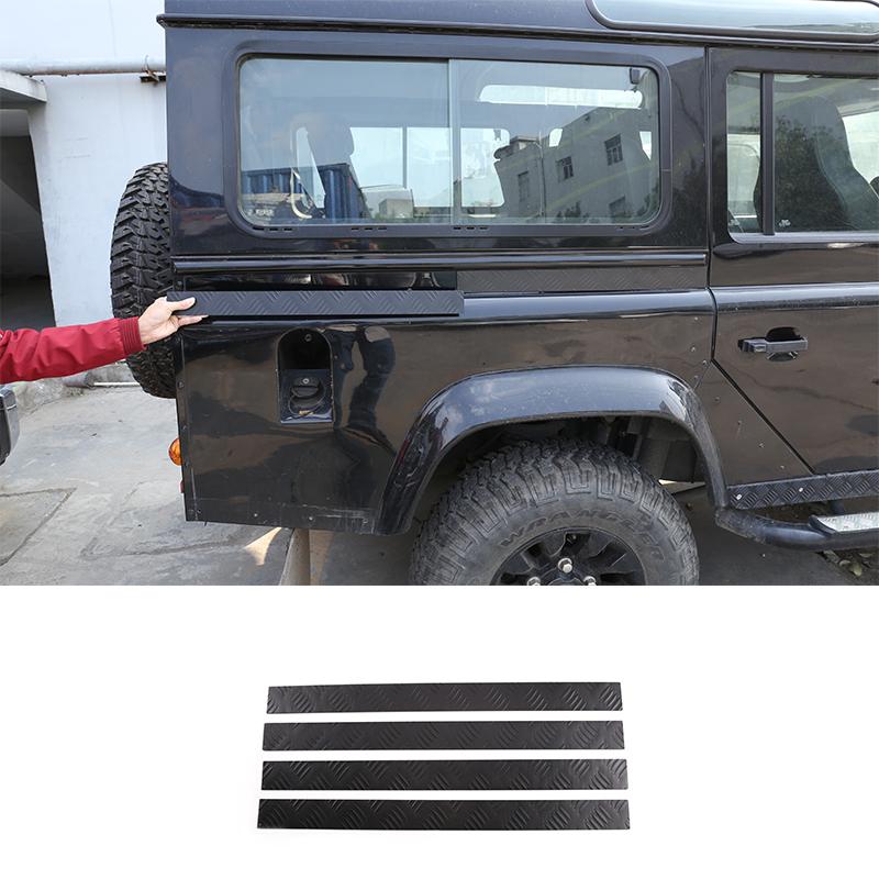 For Land Rover Defender 90 110 130 2004-19 Aluminum Alloy Car Rear Trunk Side Window Glass Frame Cover Trim Sticker Accessories