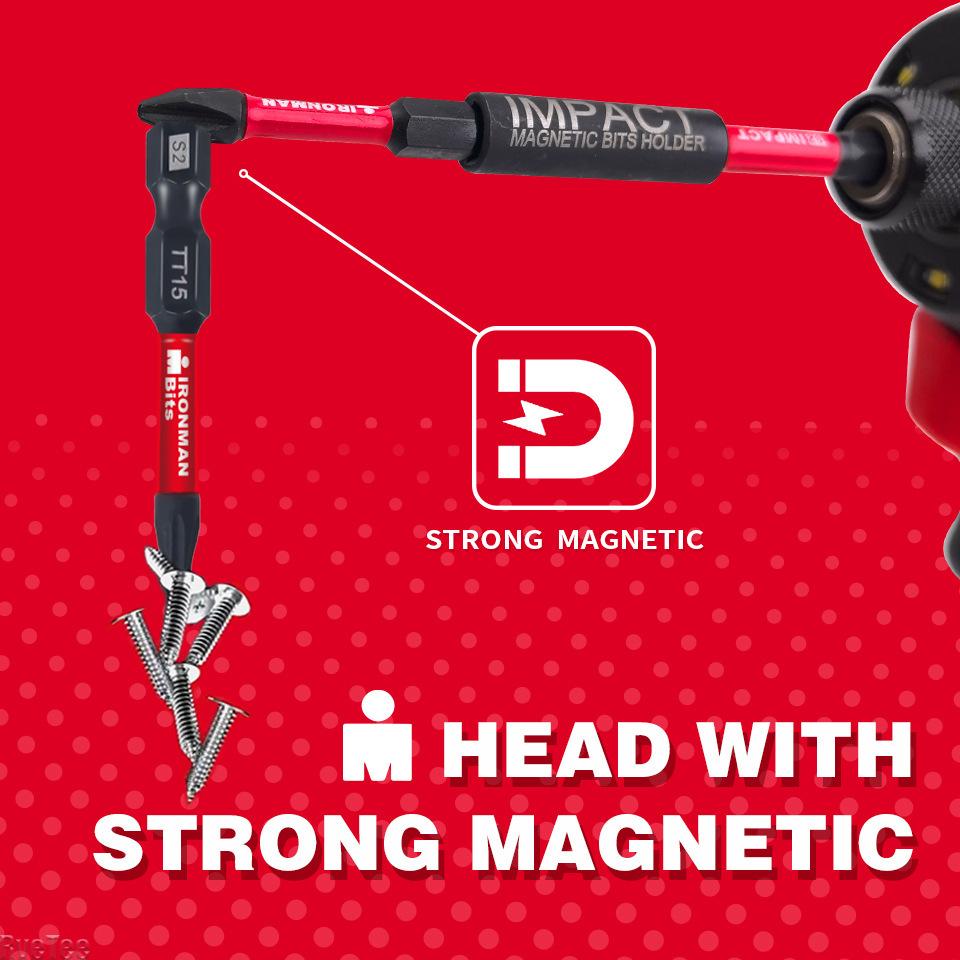 Torx Impact Tough Magnetic Screwdriver Bit S2 Steel Steel Long Extension Driver Drill Bits Hex Shank Batch Head with Base Holder