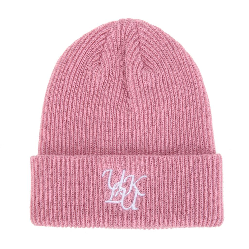 ULUK Lucida Embroidered Big Point Knit Beanie_Pink