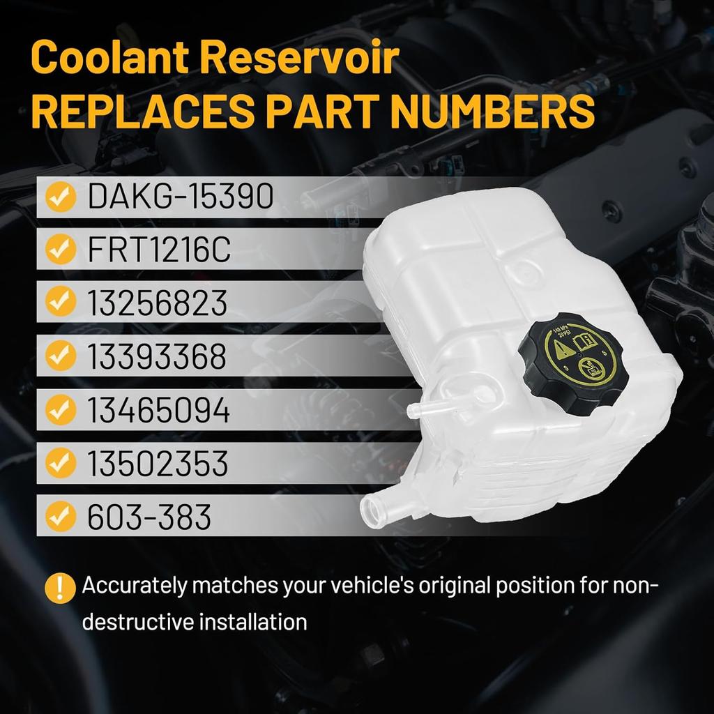 Coolant Reservoir Tank 603-383 Compatible With 2010-2016 Chevy Cruze 2012-2014 Chevy Orlando 2016- Cascada 2012-2017 Verano Replace 13256823 13465094