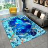 Meeresboden Illusion 3D Unterwasserwelt Delfin Cartoon Teppich Rutschfester Teppich für Schlafzimmer Wohnzimmer Sofa Fußmatte Heimdekoration