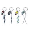 Anime Keychain Kimetsu No Yaiba Figure Kamado Tanjirou Weapon Pendant Keyring Car Key Holder Jewelry Accessories