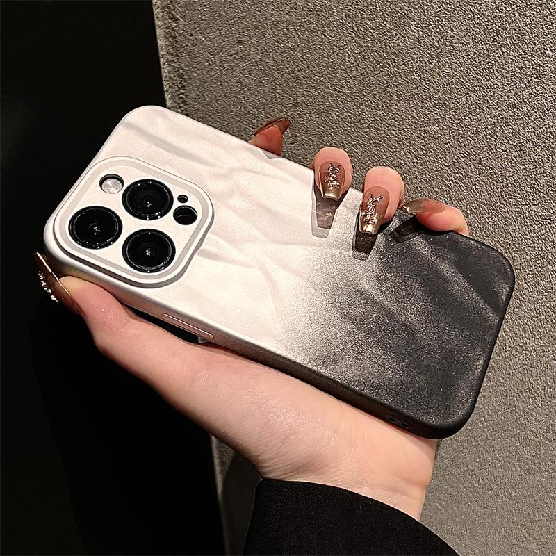 Frosty Wind Suitable for Apple 15 Mobile Phone Case IPhone 14 Promax Wrinkles 13 Personality 12 Soft Shell 16 Niche