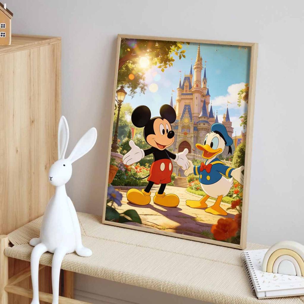 Disney diamond painting Mickey Mouse and Donald Duck at castle handmade diy mosaic art painting kit home decoration