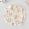 Ruffle Baby Drool Bibs: Pure Cotton Printed Lace Bibs
