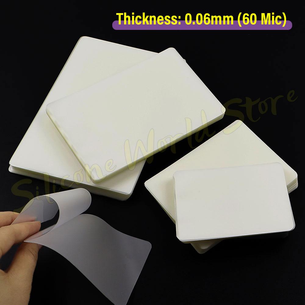 Silicone World 3/4/5/6 Inch 100 Sheets 60 Mic Thermal Laminating Film PET Plastic Film For Photo/Card/Picture Hot Laminator Film