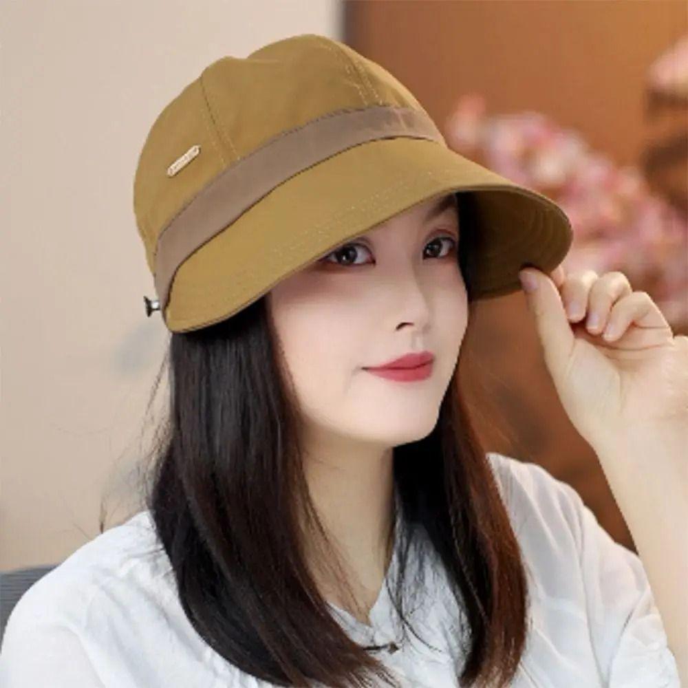 Breathable Outdoor Beach Hat Solid Color Sun Protection Cap Simple Duckbill Hat Hiking