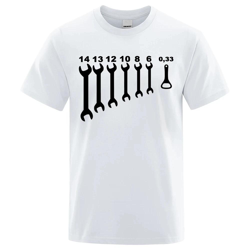 Vintage Screw Wrench Opener Mechanic T-Shirts Men Car Fix Engineer Cotton Tee Short Sleeve Funny T Shirts Top Tee Men's Clothes