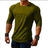 Frühling und Herbst Neues Rundhals Langarm Sport Einfarbig Herren Slim-Fit Jugend T-Shirt