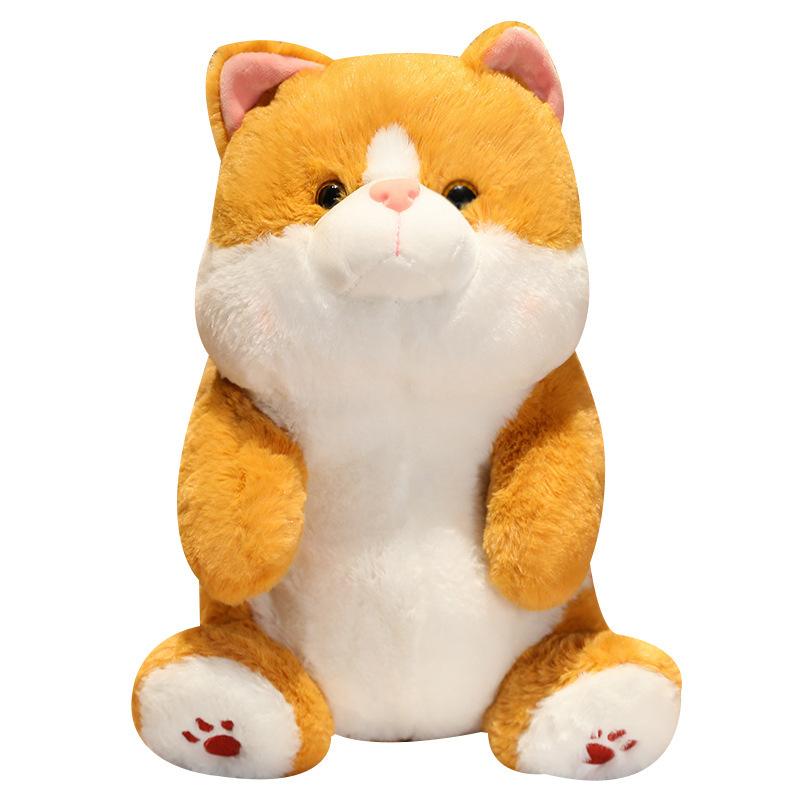 Cute Sitting Cat Plush Doll Soft Cute Orange Cat Throw Pillow Children'S Kitten Pet Doll Girl Birthday Gift