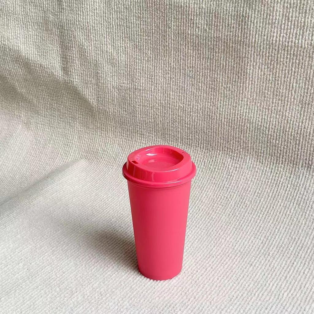 16OZ 475ml Color Reusable Plastic Straw Cup Large Capacity Leakproof Travel Tumbler for Coffee Smoothie Home Party Takeaway Cup