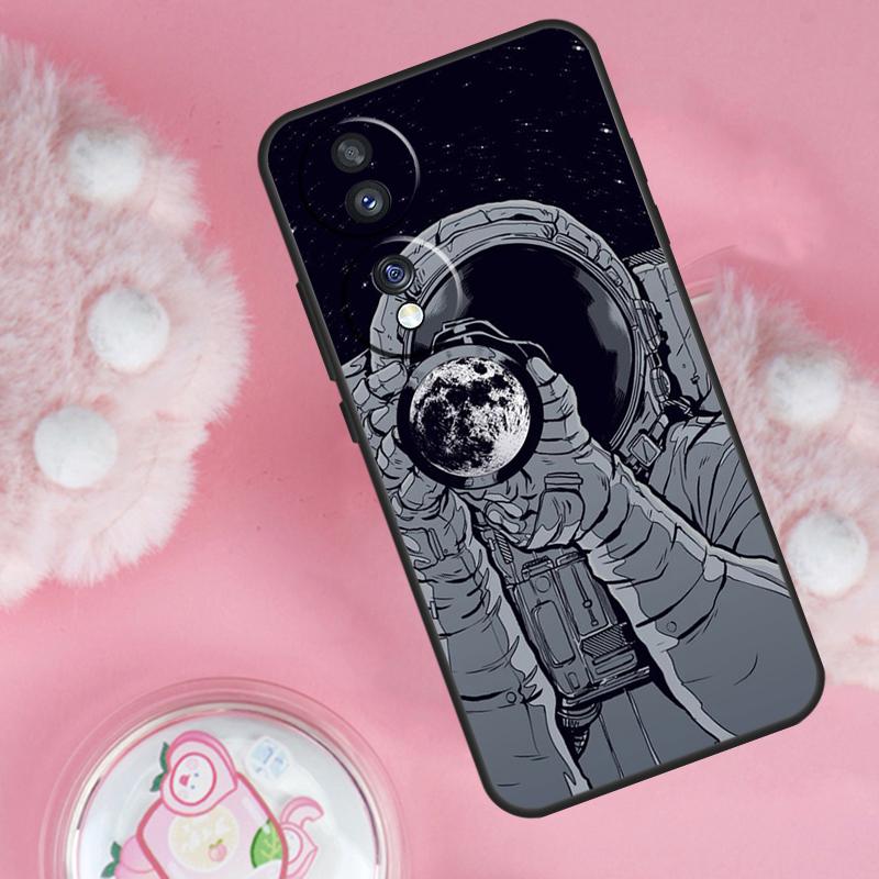 Space Moon Astronaut Case For Honor Magic 6 5 7 Lite Honor 200 Pro 50 70 90 Lite X9b X9a X8b X8a X8 X9 X9c Cover