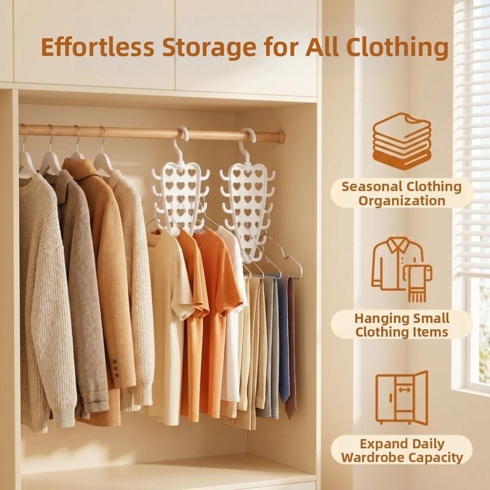 V Shaped Wall Mounted Rack Rotatable Hanger Organizer New Storage Rack for Wardrobe Dorm Room