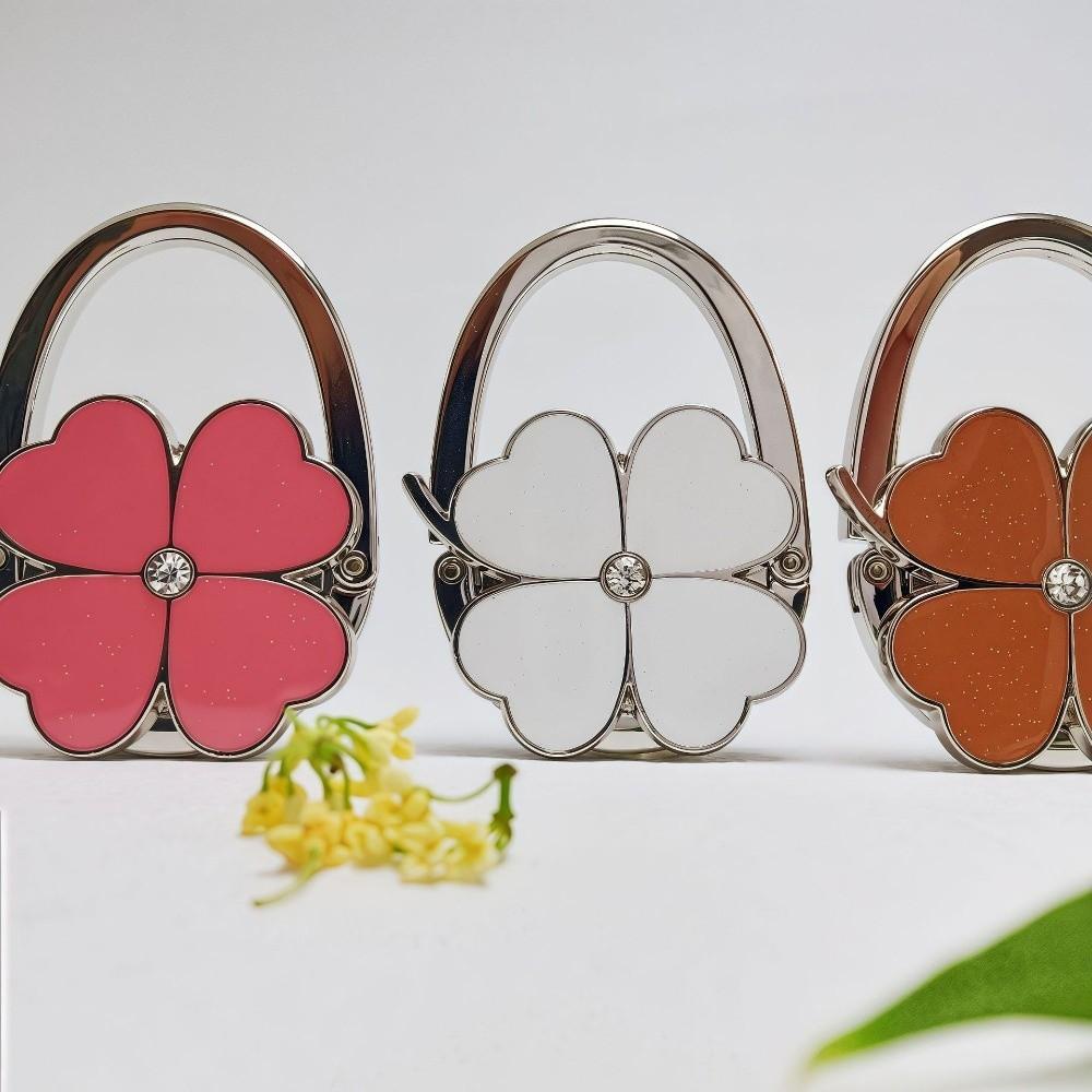 NEW Foldable Handbag Hook for Women Portable Creative Purse Hanger Durable Four-leaf Clover Purse Holder for Table