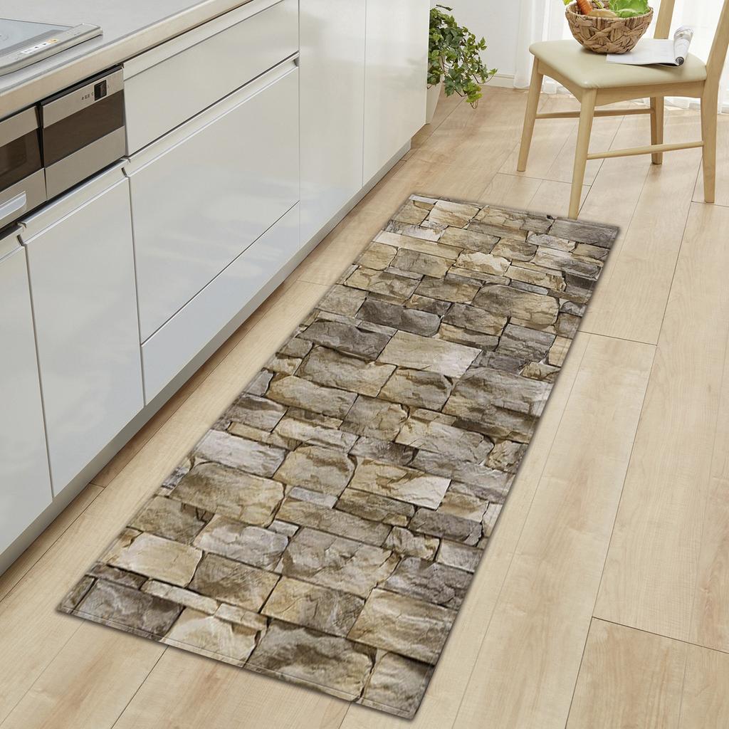 Marble Bathroom Non-Slip Door Mat Bathroom Absorbent Floor Mat Kitchen Dirt-Resistant Long Living Room Carpet