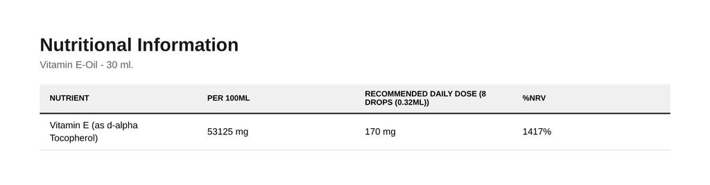 Vitamin E-Oil - 30 ml.