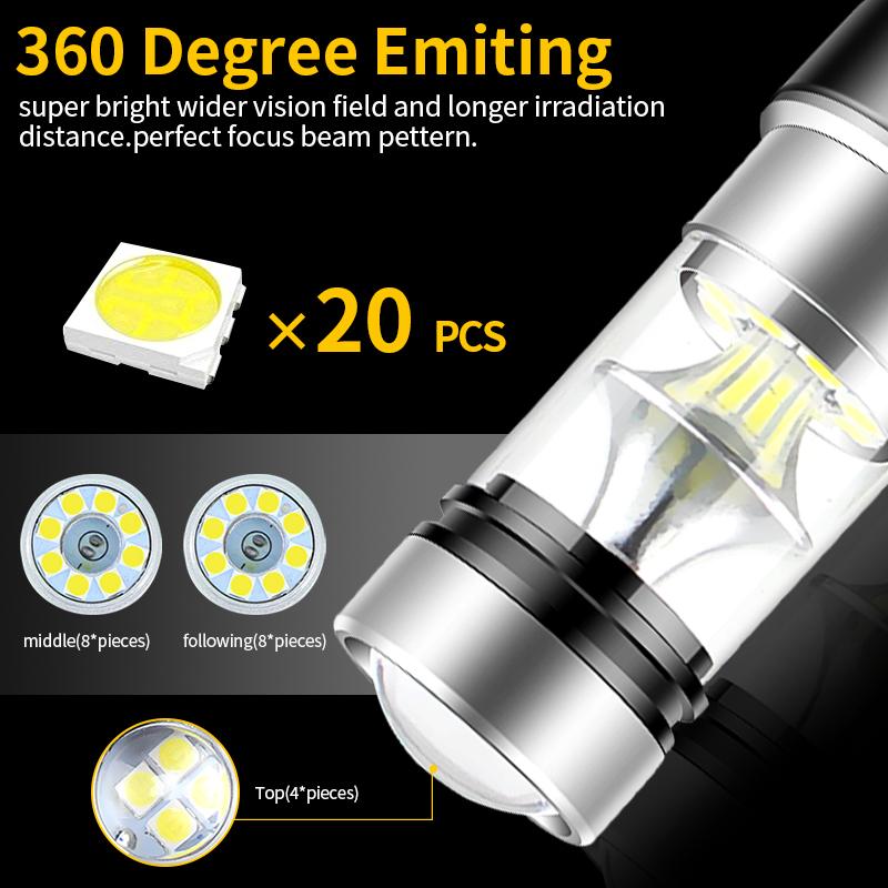 2PCS T20 7443 LED Turn Signal Light 7440 W21W Blub for Subaru Forester/XV Crosstrek/Legacy/Impreza/Outback, Yellow Lamp Canbus