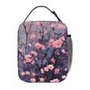 Plum Blossom Pattern Insulated Lunch Bag for Women Office Cooler Thermal Food Box Tote Portable Lunch Boxes Container