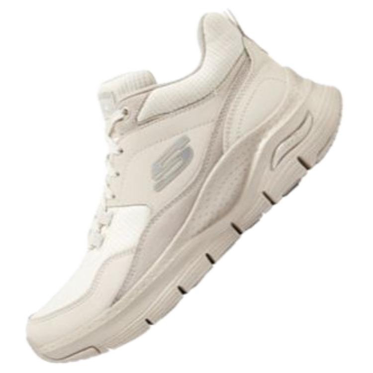 Skechers Arch Fit Stoff Synthetikleder Weich Bequem Mittelhoch Lifestyle Freizeit Schuhe Damen Sneaker Weiß 149775-NAT