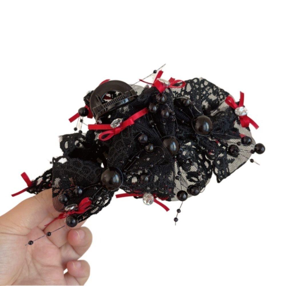 Lace Bow Hair Clip Large Size Lace Claw Clip Creative Hairpins  Women Girl