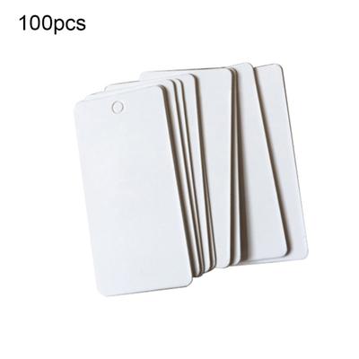 100 Stück 40x20mm Weiße Blanko-Etiketten-Preisschilder DIY Papierkarten Hängeetiketten Lesezeichen