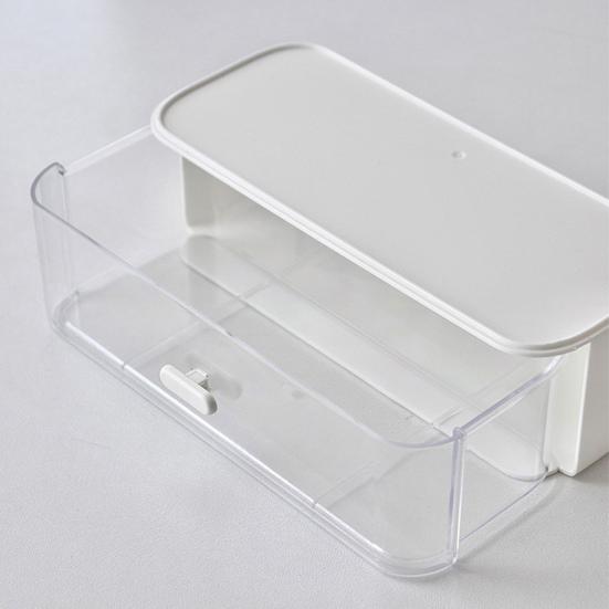Stackable Cable Organizer Storage Box Double-Layer Plastic Storage Case with Lid Wire Management Box with Drawer for Cords Chargers Jewelry Hair Ties
