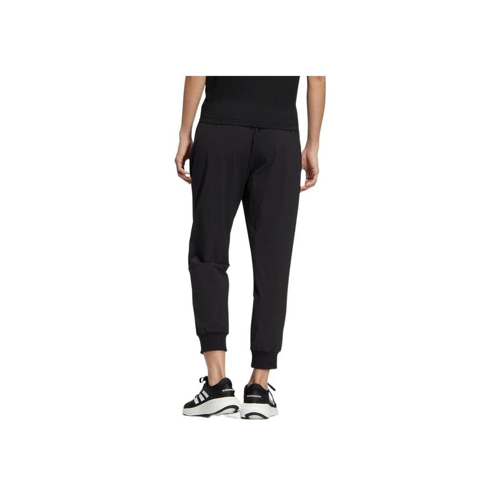 Adidas FW22 Logo Side Bag Ribbed Hem Sweatpants Women Bottoms Black HM7080