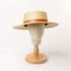 Spring and summer new belt decoration children's straw flat top straw hat outdoor travel vacation sunshade sunscreen straw hat