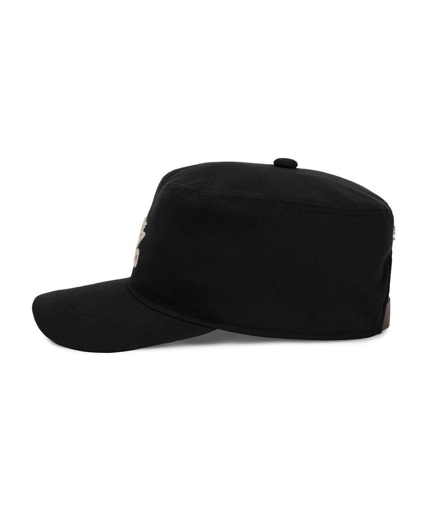 Bajal Leaf Vz Monogram Twill Pillbox Cap Black
