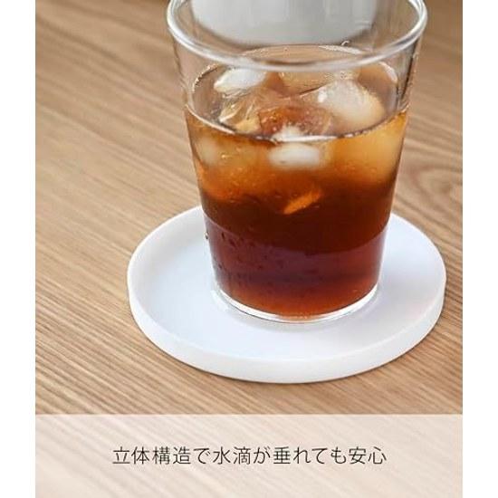 Yamazaki 3D Coaster Round White Approximately W10D10H0.9cm Tower Silicone 2538