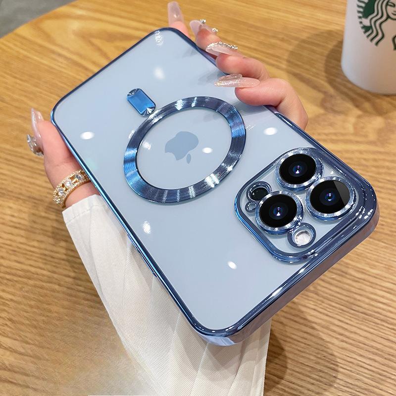 

Electroplated Transparent, Suitable for Apple 16PRO Phone Cases, Magsafe Magnetic Attraction, Fully Covered with The Built-in Lens Film of IPhone14 iphone 8