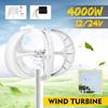 4000W 12V 24V Lanternă Generator de turbine eoliene cu axă verticală Kit de motor cu 5 lame pentru iluminatul stradal hibrid de acasă