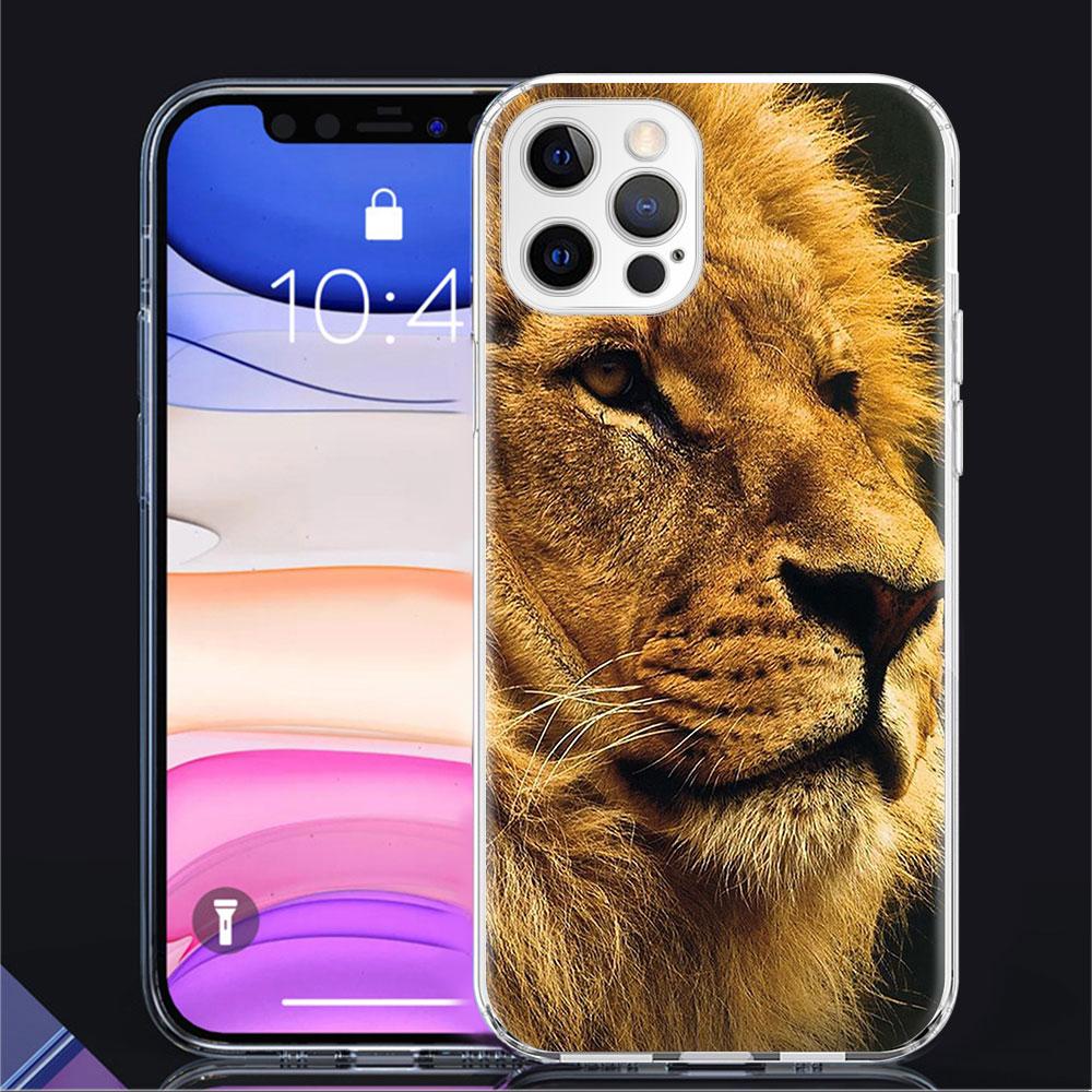 

Чехол с изображением волка, собаки, кошки, птицы, льва, тигра, животного для Apple iPhone 11 13 14 12 Pro 7 8 Plus XR X XS Max 6 6S, прозрачный силиконовый чехол для телефона iPhone 6 6S