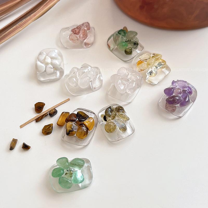 Crystal Stone Nail Accessories 1 Box Mini Colorful Natural Stone Nail Charms Irregular For Diy Nails Decorations