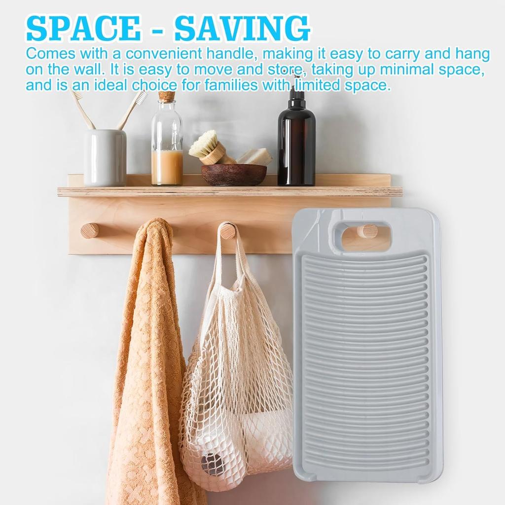 1PCS Gray Washboard,Non-Slip Laundry Washing Board,Washboard for Hand Washing Clothes,Suitable for Washing Clothes,Ideal for Homeowners,Campers and